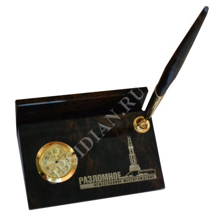 Рекламный сувенир часы -визитница  с  ручкой с логотипом РС-10
