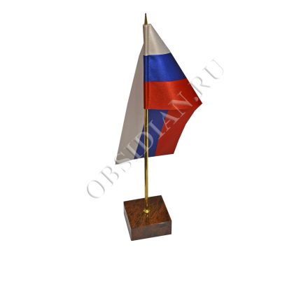 Настольный флаг на подставке из обсидиана К1
