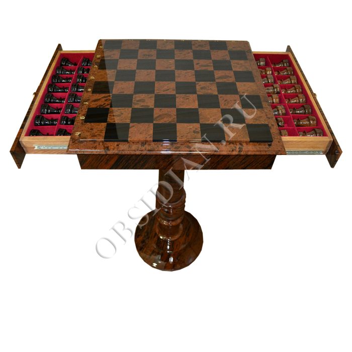 Шахматный стол из обсидиана  Ш-31