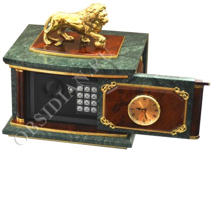 Сейф-часы из из камня со львом СФ-4-3