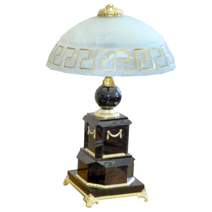 Настольная лампа  из камня (обсидиан), темно коричневая  «Царский 2»