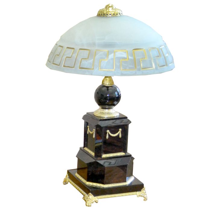 Настольная лампа  из камня (обсидиан), темно коричневая  «Царский 2»