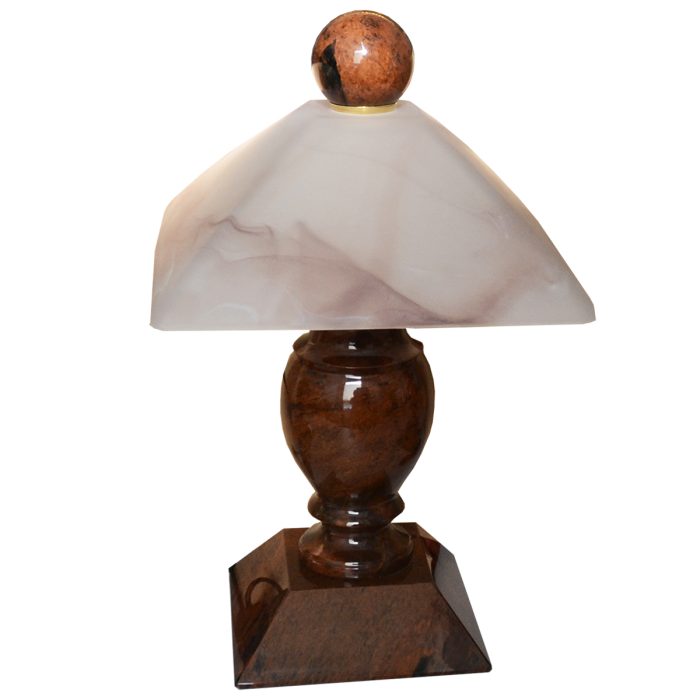 Настольная лампа  из камня (обсидиан), коричневая  «Премиум 1»
