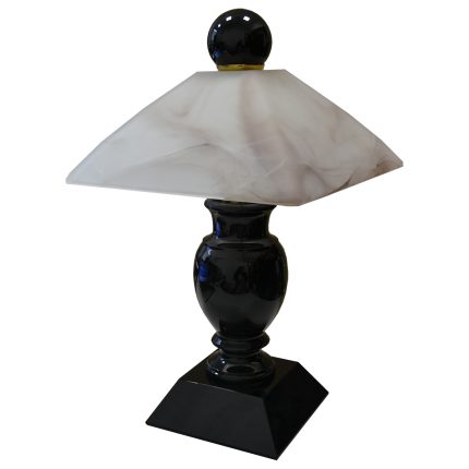 Настольная лампа  из камня (обсидиан), черная  «Премиум 3»