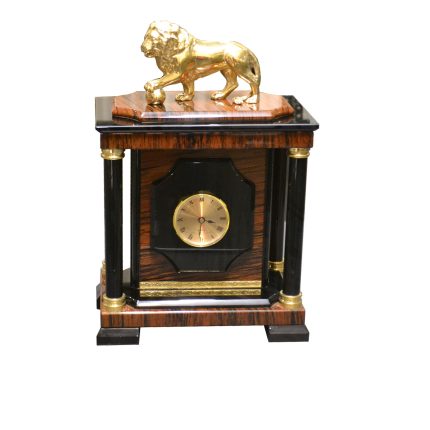 Часы-сейф из обсидиана со львом СФ-9-3