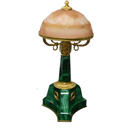 Настольная лампа  из малахита Л-МА-13