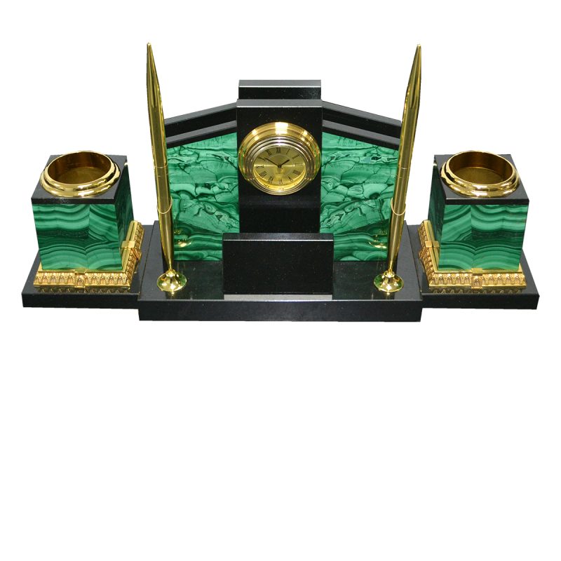 Настольный набор из малахита  МА-26