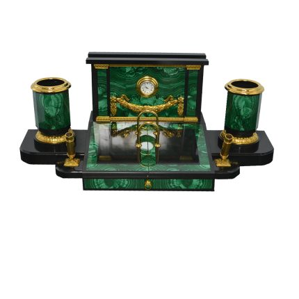 Настольный набор из малахита  МА-45