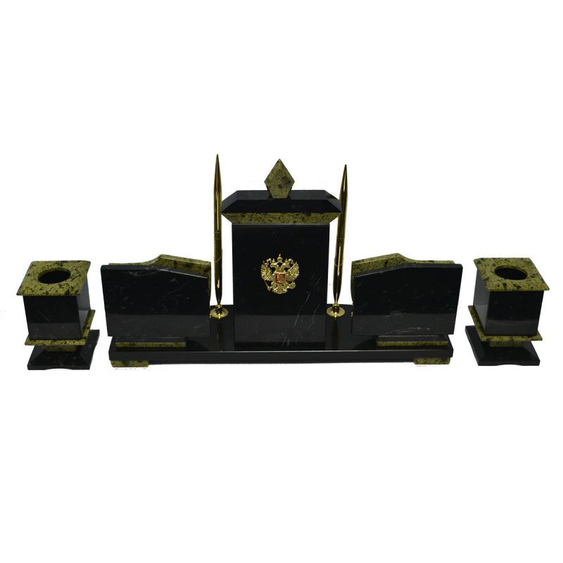 Настольный набор из змеевика ЗМ-01