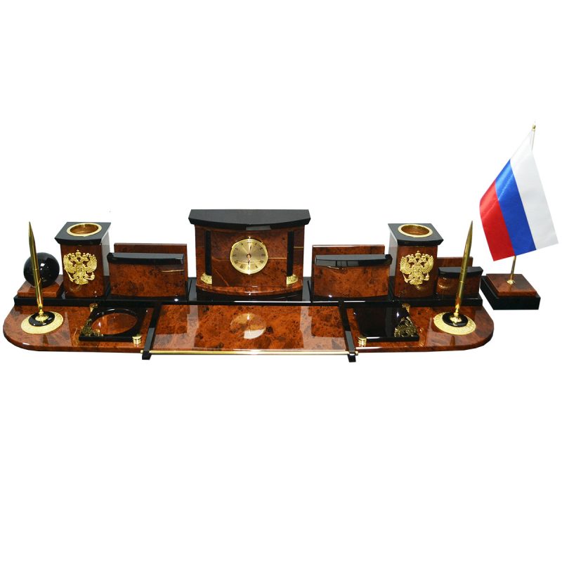 Офисный набор из обсидиана для руководителя "Престиж 13-2э"